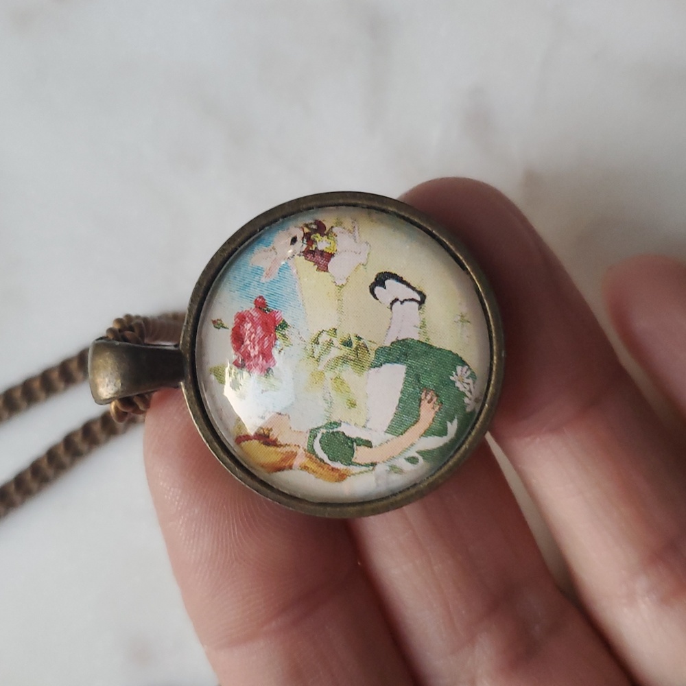 Handmade Alice In Wonderland Pendant Necklace